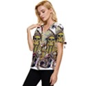Motorcycle And Skull Cruiser Native American Bow Sleeve Button Up Top View2