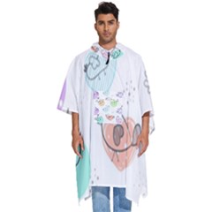 Cartoon Bird Cute Doodle Bird Men s Hooded Rain Ponchos by Bedest