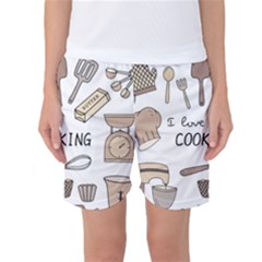 I Love Cooking Baking Utensils Knife Women s Basketball Shorts by Apen
