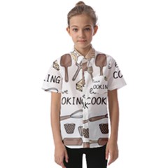 I Love Cooking Baking Utensils Knife Kids  Short Sleeve Shirt by Apen