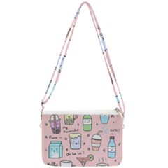 Drink Cocktail Doodle Coffee Double Gusset Crossbody Bag by Apen