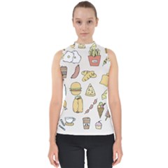 Dinner Meal Food Snack Fast Food Mock Neck Shell Top by Apen