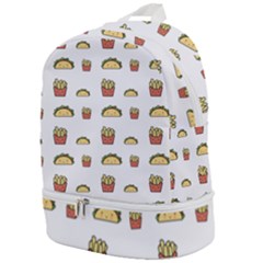 Fries Taco Pattern Fast Food Zip Bottom Backpack by Apen