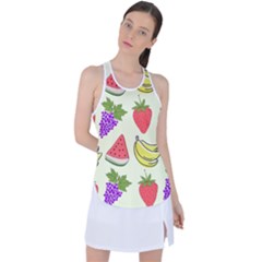 Fruits Pattern Background Food Racer Back Mesh Tank Top by Apen