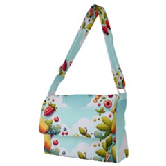 Fruits Sweet Papaya Orange Pattern Full Print Messenger Bag (m) by Ravend
