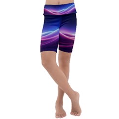 Cosmic Galaxy Quantum Art Nature Kids  Lightweight Velour Cropped Yoga Leggings by Ravend