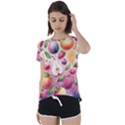 Fruits Apple Strawberry Raspberry Short Sleeve Open Back T-Shirt View1