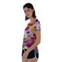 Fruits Apple Strawberry Raspberry Short Sleeve Open Back T-Shirt View2