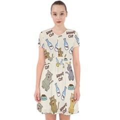 Cute Astronaut Cat With Star Galaxy Elements Seamless Pattern Adorable In Chiffon Dress by Grandong