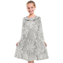 Damask, Desenho, Flowers, Gris Kids  Midi Sailor Dress