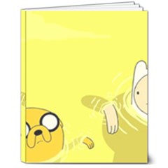 Adventure Time Jake The Dog Finn The Human Artwork Yellow 8  X 10  Hardcover Notebook by Sarkoni