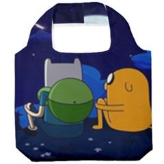Adventure Time Jake And Finn Night Foldable Grocery Recycle Bag by Sarkoni