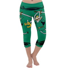 Adventure Time The Legend Of Zelda Capri Yoga Leggings by Sarkoni