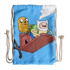 Cartoon Adventure Time Jake And Finn Drawstring Bag (large) by Sarkoni