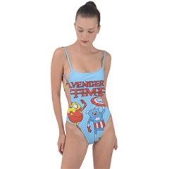 Adventure Time Avengers Age Of Ultron Tie Strap One Piece Swimsuit by Sarkoni