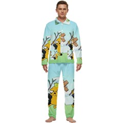 Adventure Time Finn And Jake Cartoon Network Parody Men s Long Sleeve Velvet Pocket Pajamas Set by Sarkoni