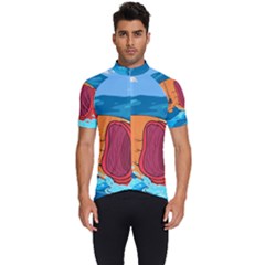 Adventure Time Fish Landscape Men s Short Sleeve Cycling Jersey by Sarkoni