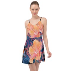 Abstract Art Artistic Bright Colors Contrast Flower Nature Petals Psychedelic Summer Time Chiffon Dress by Sarkoni