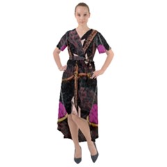 Jujutsu Kaisen Heart Design Heart Psychedelic Anime Hands Front Wrap High Low Dress by Sarkoni