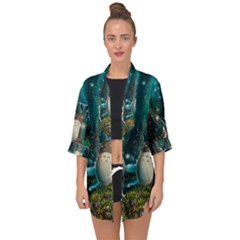 Anime My Neighbor Totoro Jungle Natural Open Front Chiffon Kimono by Sarkoni