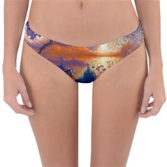 Digital Art Fantasy Impressionism Painting Ship Boat Psychedelic Peacock Mushroom Flamingos Hipwreck Reversible Hipster Bikini Bottoms by Sarkoni