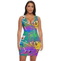 Jake And Finn Adventure Time Landscape Forest Saturation Draped Bodycon Dress by Sarkoni