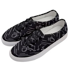 Coffee Background Women s Classic Low Top Sneakers by Bedest