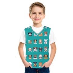 Different Type Vector Cartoon Dog Faces Kids  Basketball Tank Top by Bedest