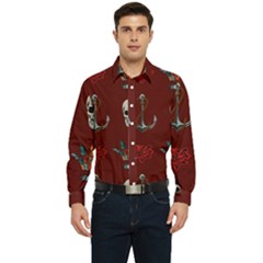 Tattoo Old School Background Pattern Men s Long Sleeve  Shirt by Bedest