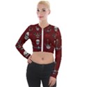 Tattoo Old School Background Pattern Long Sleeve Cropped Velvet Jacket View1