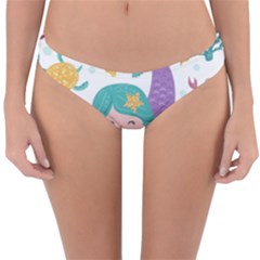Set Cute Mermaid Seaweeds Marine In Habitants Reversible Hipster Bikini Bottoms by Bedest