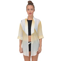 Blue Ufo Illustration Unidentified Flying Object Cartoon Open Front Chiffon Kimono by Sarkoni
