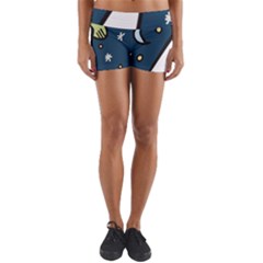 Ufo Alien Unidentified Flying Object Yoga Shorts by Sarkoni
