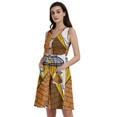 Unidentified Flying Object Ufo Under The Pyramid Sleeveless Dress With Pocket by Sarkoni