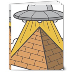 Unidentified Flying Object Ufo Under The Pyramid 8  X 10  Hardcover Notebook by Sarkoni