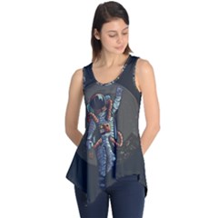 Illustration Drunk Astronaut Sleeveless Tunic by Bedest