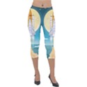 Space Exploration Illustration Lightweight Velour Capri Leggings  View1