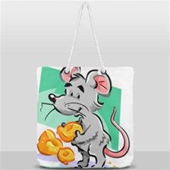 Mouse Cheese Tail Rat Mice Hole Full Print Rope Handle Tote (large) by Sarkoni