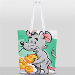Mouse Cheese Tail Rat Mice Hole Full Print Rope Handle Tote (small) by Sarkoni