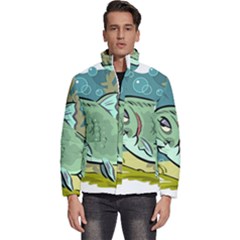 Fish Hook Worm Bait Water Hobby Men s Puffer Bubble Jacket Coat by Sarkoni