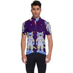 Cat Astronaut Space Retro Universe Men s Short Sleeve Cycling Jersey by Bedest