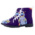Cat Astronaut Space Retro Universe Kid s High-Top Canvas Sneakers View2
