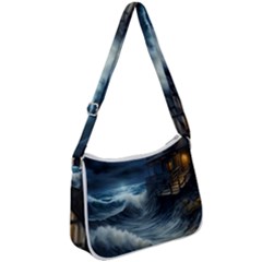 House Waves Storm Zip Up Shoulder Bag by Bedest
