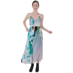 Astronaut Cat Retro Cute Alien Tie Back Maxi Dress by Bedest
