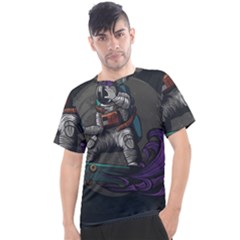 Illustration Astronaut Cosmonaut Paying Skateboard Sport Space With Astronaut Suit Men s Sport Top by Ndabl3x