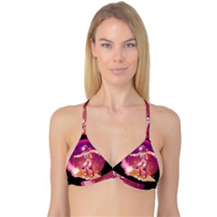 Astronaut Spacesuit Standing Surfboard Surfing Milky Way Stars Reversible Tri Bikini Top by Ndabl3x