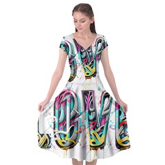 Graffiti Love Cap Sleeve Wrap Front Dress by essentialimage