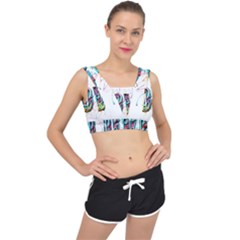 Graffiti Love V-back Sports Bra by essentialimage