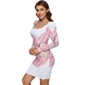 Dog Cat Animal Pet Heart Love Women Long Sleeve Ruched Stretch Jersey Dress View3