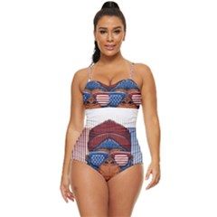 Gorilla Ape Zoo Mammal Usa Retro Full Coverage Swimsuit by Sarkoni